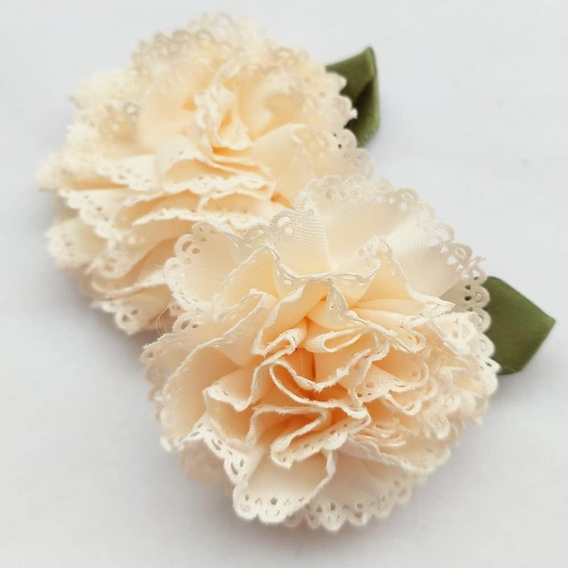 Chenkou Craft 18pcs Fabric Ribbon Flowers Bows Appliques Craft Wedding Dec Bulk A0444 (Multi-Color) - Image 2